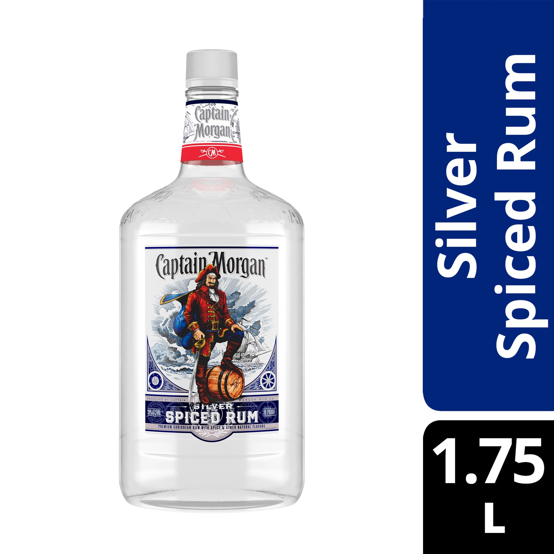 slide 4 of 4, Captain Morgan Silver Spiced Rum, 1.75 L, 1.75 liter