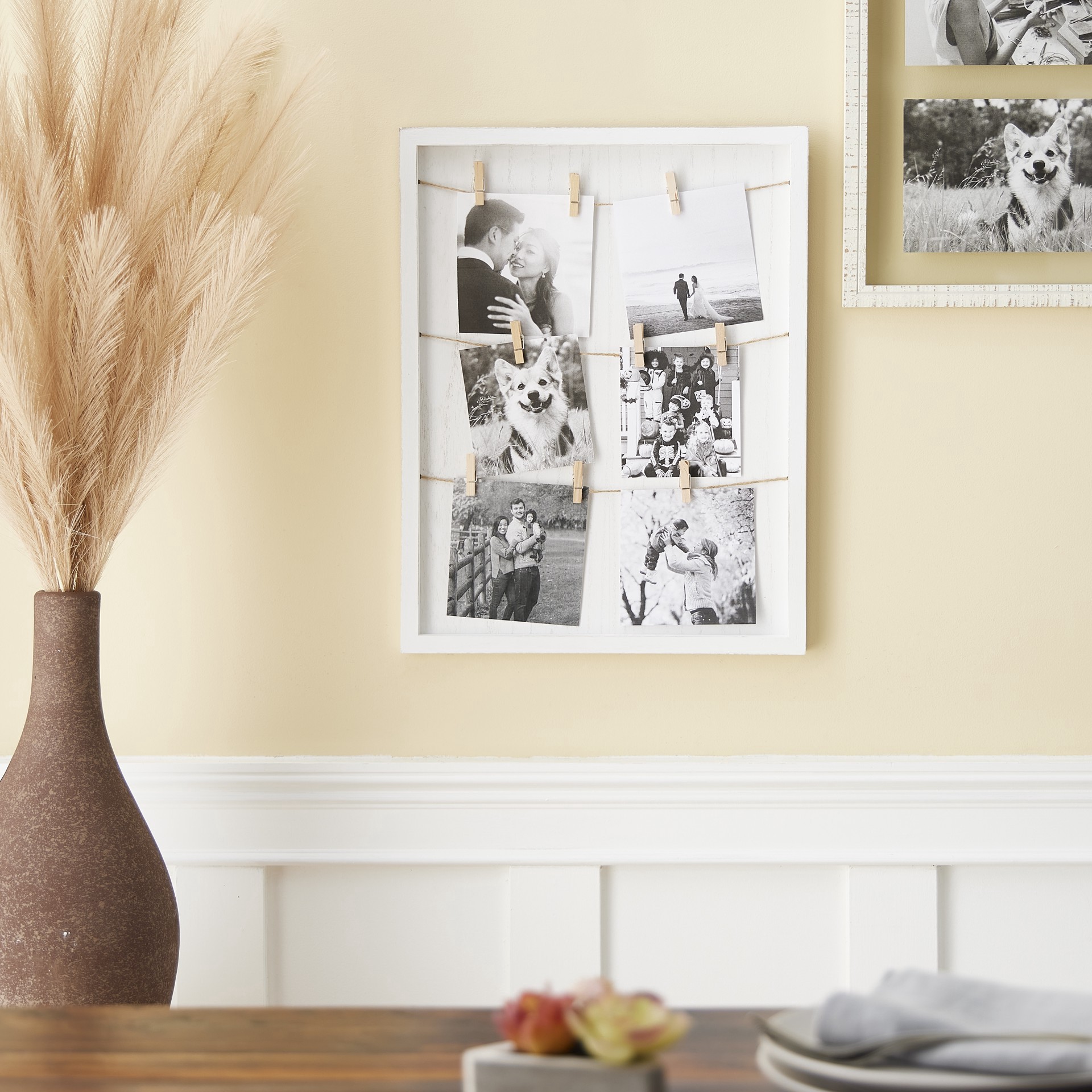 slide 4 of 4, 9 Opening White Board Frame With Clips By Studio Decor, 13.3 in x 17.3 in