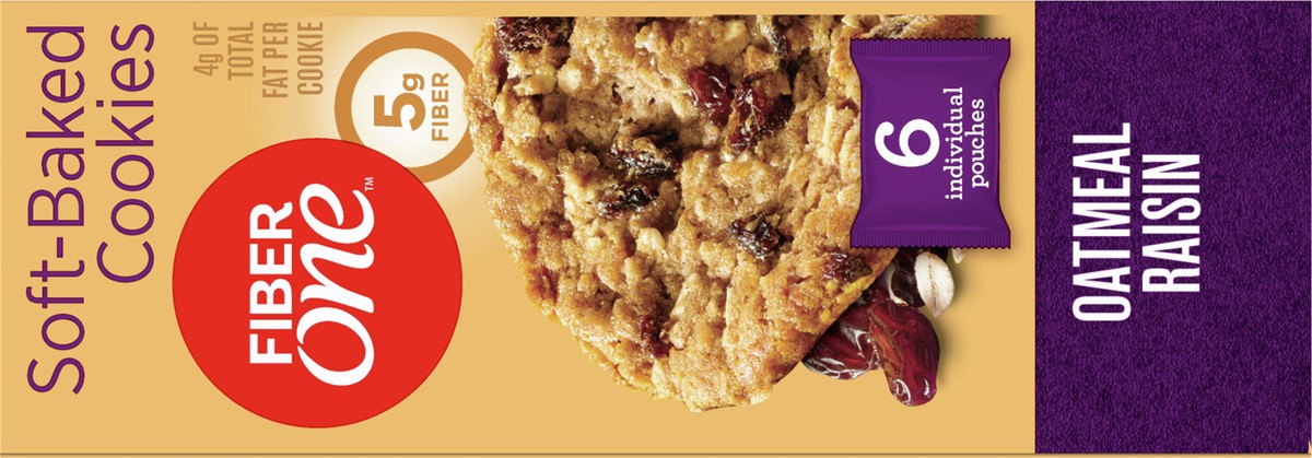 slide 9 of 9, Fiber One Soft-Baked Cookies, Oatmeal Raisin, 6 ct, 6.6 oz , 6 ct; 6.6 oz