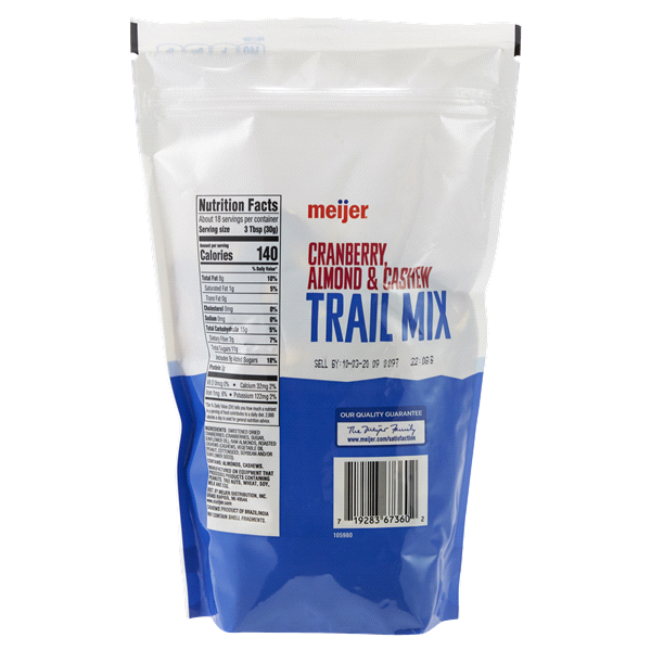 slide 5 of 5, Meijer Cranberry, Almond & Cashew Trail Mix, 19 oz