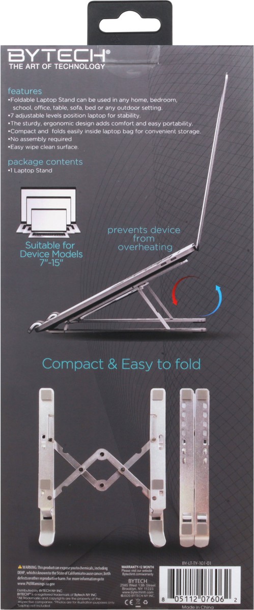 slide 12 of 12, ByTECH Foldable Laptop Stand 1 ea, 1 ct