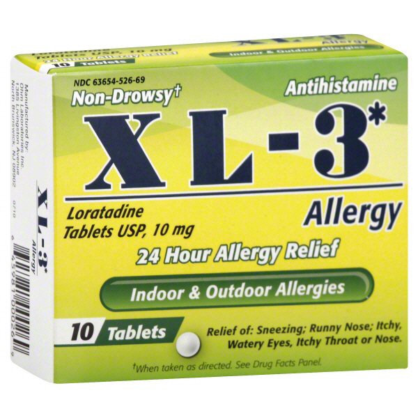 slide 1 of 1, XL-3 24-Hour Allergy Relief, 10 ct