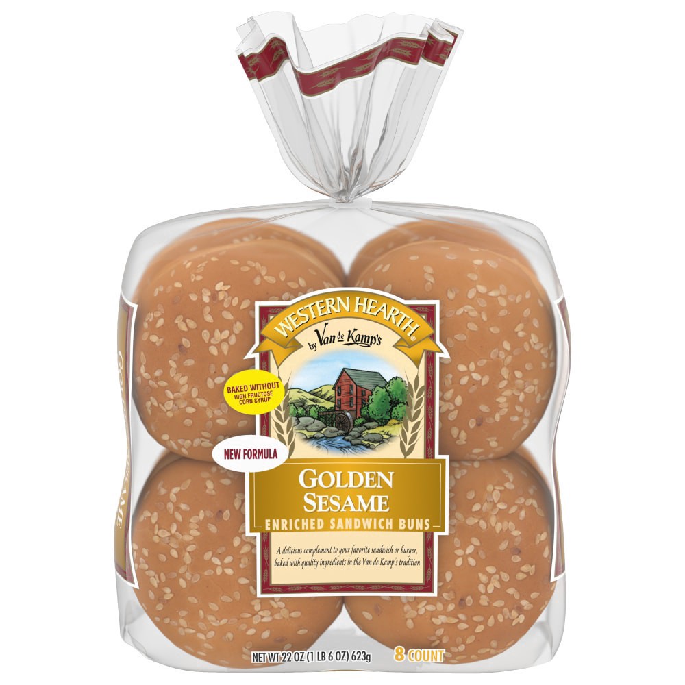 slide 5 of 9, Western Hearth Golden Sesame Extra Large Enriched Sandwich Buns, 8 ct; 22 oz
