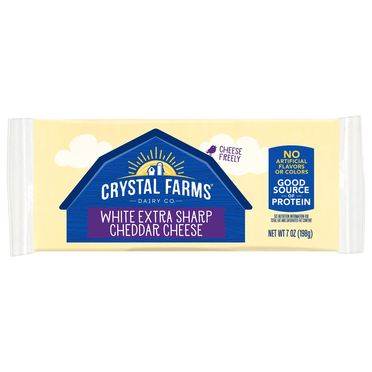 slide 1 of 8, Crystal Farms White Extra Sharp Cheddar, 7 oz