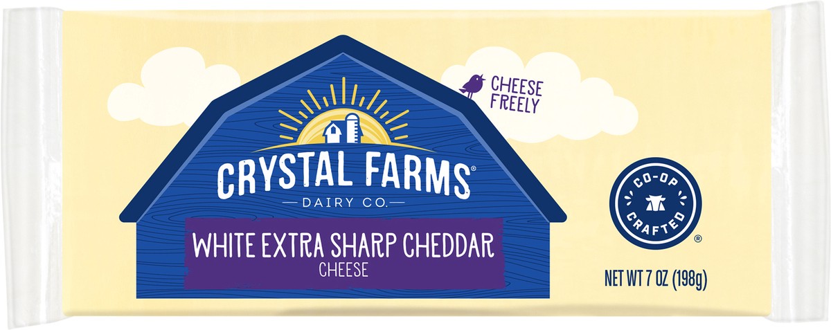 slide 3 of 8, Crystal Farms White Extra Sharp Cheddar, 7 oz