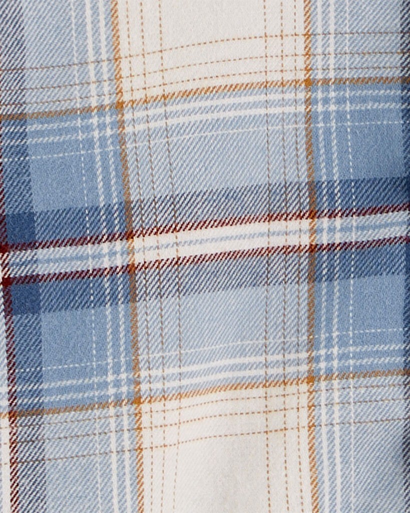 slide 2 of 3, Oshkosh Baby Plaid Button-Front Bodysuit Blue 24M, 1 ct