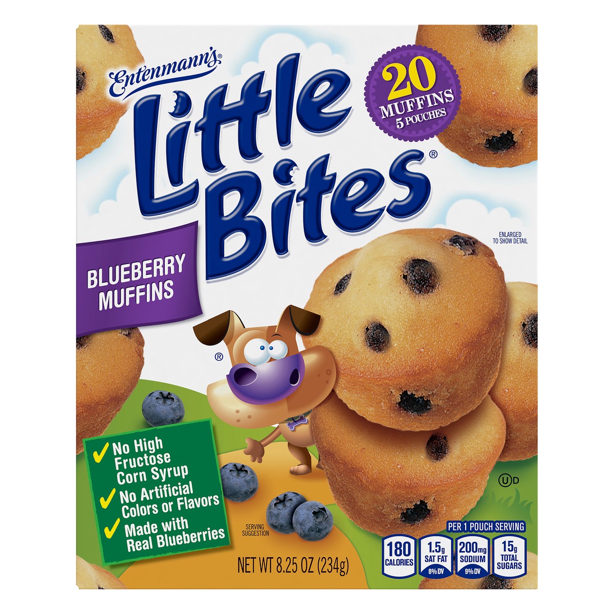 slide 1 of 1, Entenmann’s Little Bites Blueberry Muffins, 5 pk; 4 ct; 8.25 oz