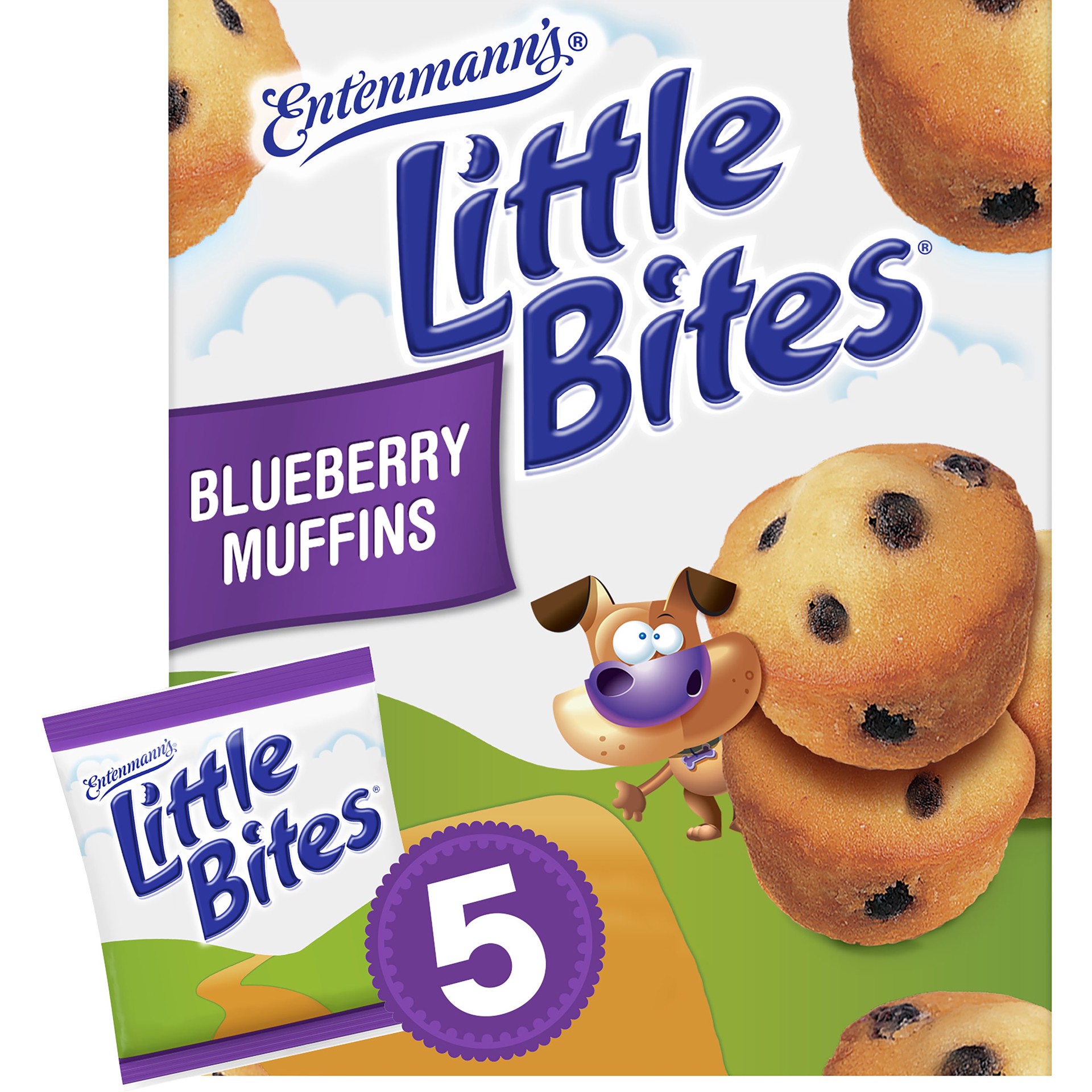 slide 1 of 20, Entenmann's Little Bites Blueberry Muffins, 5 packs, Mini Muffins, 8.25 oz Box, 5 ct