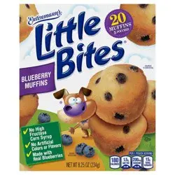Entenmann's Little Bites Blueberry Muffins, 8.25 oz, 5 Count Pouches of Mini Muffins