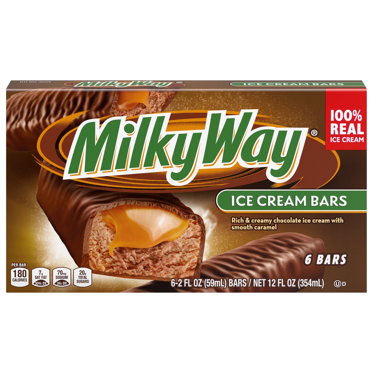 slide 1 of 4, Milky Way Ice Cream Bars 6 - 2.0 fl oz Bars, 12 fl oz