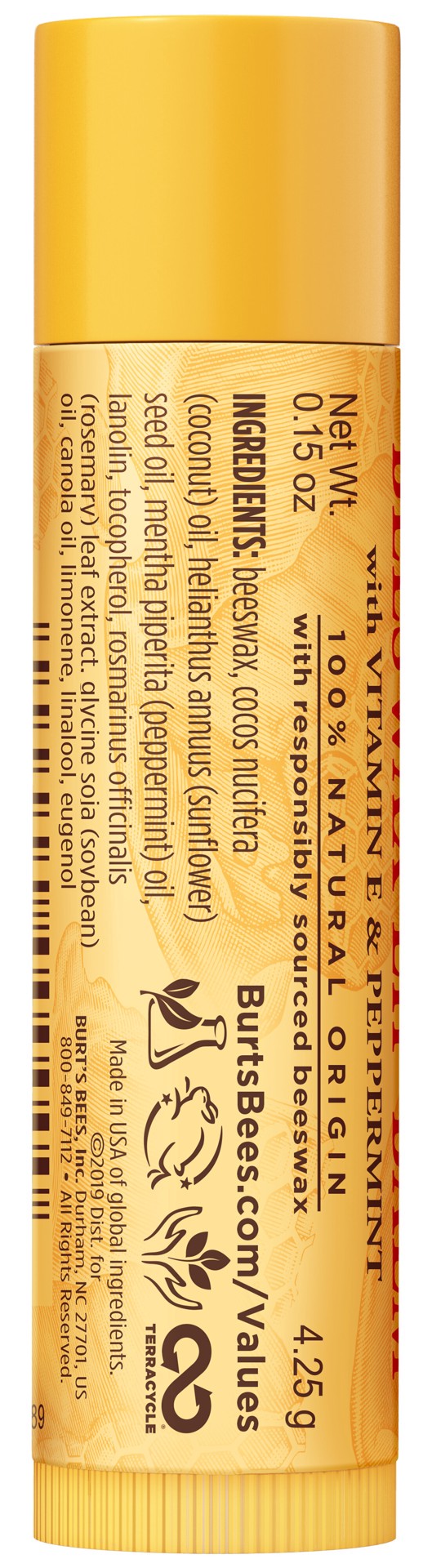 slide 2 of 5, Burt's Bees Natural Origin Moisturizing Beeswax Lip Balm Tube, 0.15 oz