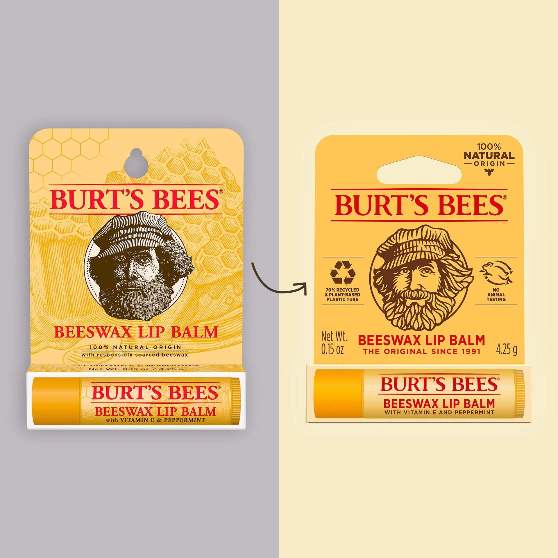 slide 4 of 5, Burt's Bees Natural Origin Moisturizing Beeswax Lip Balm Tube, 0.15 oz