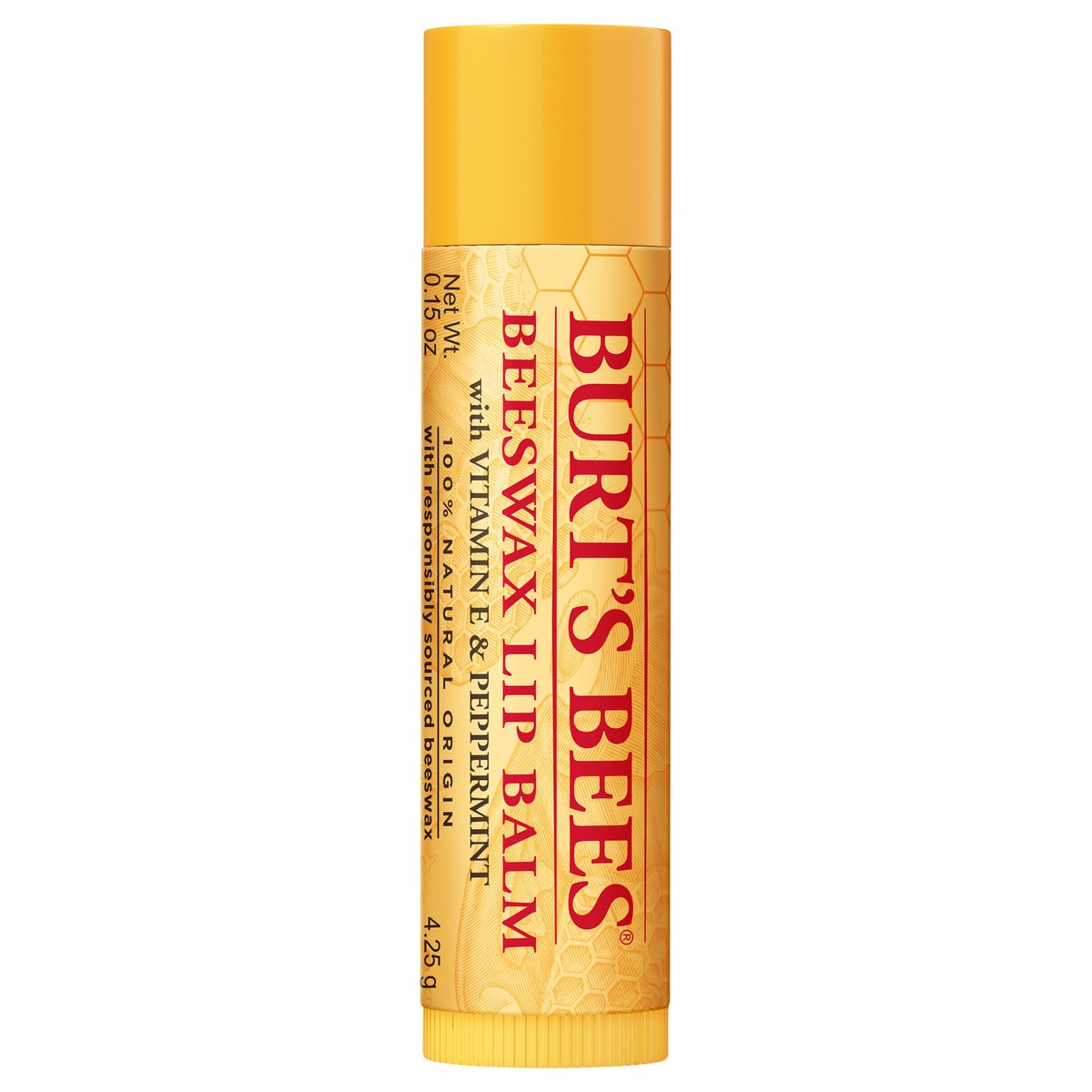 slide 1 of 5, Burt's Bees Natural Origin Moisturizing Beeswax Lip Balm Tube, 0.15 oz