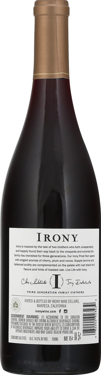 slide 8 of 10, Irony Pinot Noir 750 ml, 750 ml