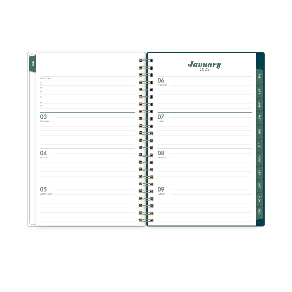 slide 2 of 6, Blue Sky Brit + Co Cyo Weekly/Monthly Planner, 5&Rdquo; X 8'', Brushed Dots Blue, January To December 2022, 136010, 1 ct
