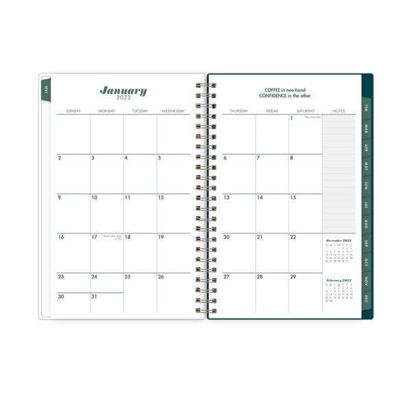 slide 3 of 6, Blue Sky Brit + Co Cyo Weekly/Monthly Planner, 5&Rdquo; X 8'', Brushed Dots Blue, January To December 2022, 136010, 1 ct