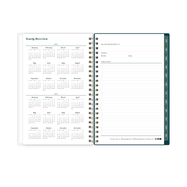 slide 5 of 6, Blue Sky Brit + Co Cyo Weekly/Monthly Planner, 5&Rdquo; X 8'', Brushed Dots Blue, January To December 2022, 136010, 1 ct