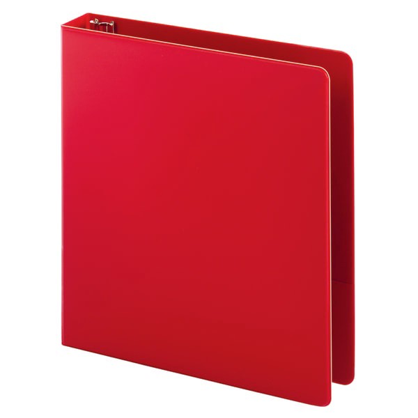 slide 5 of 5, Office Depot Brand Nonstick Round-Ring Binder, 1 1/2'' Rings, 64% Recycled, Red, 1 ct