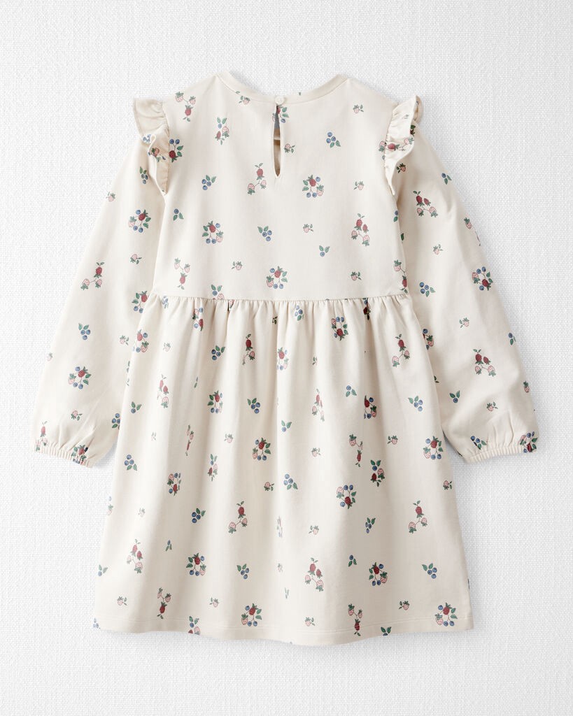 slide 4 of 4, Littleplanet Kid Organic Cotton French Terry Dress in Berry Blossom Print Berry Blossom 8, 1 ct