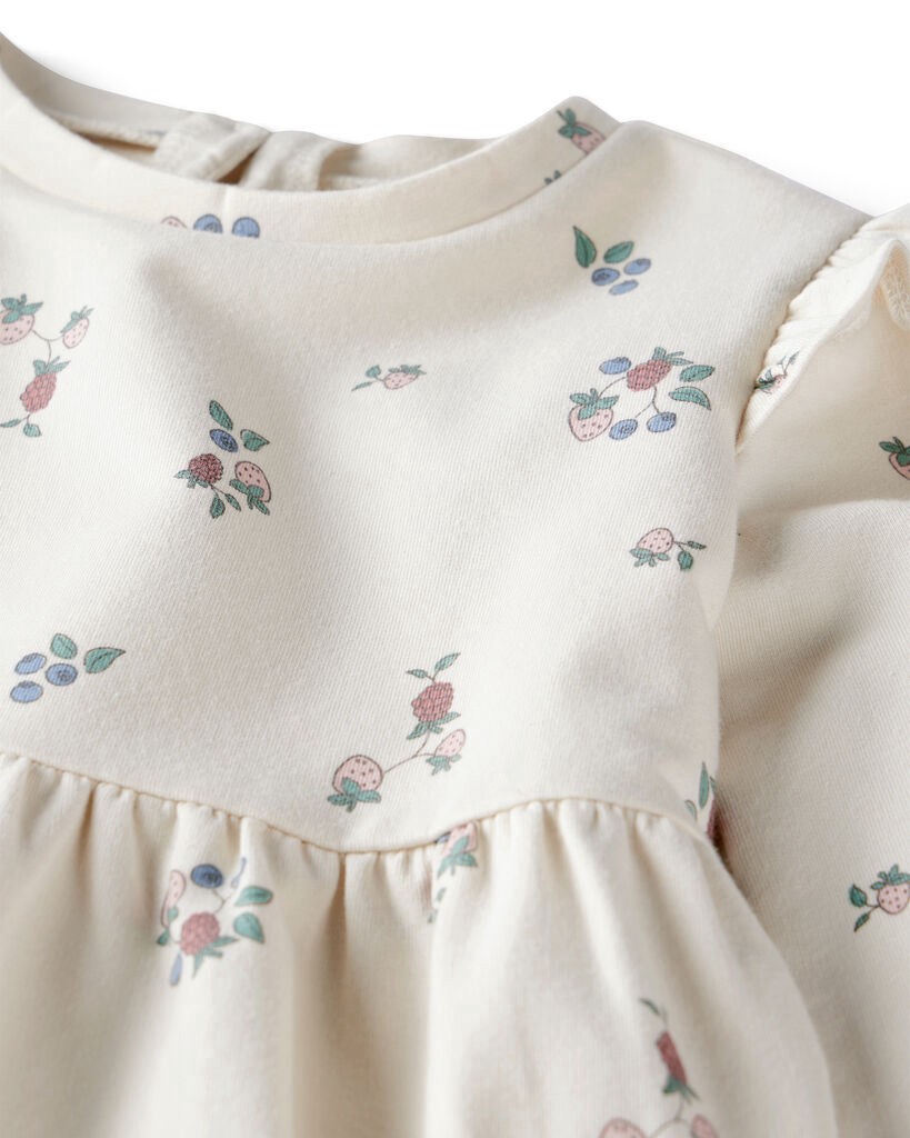 slide 3 of 4, Littleplanet Kid Organic Cotton French Terry Dress in Berry Blossom Print Berry Blossom 8, 1 ct