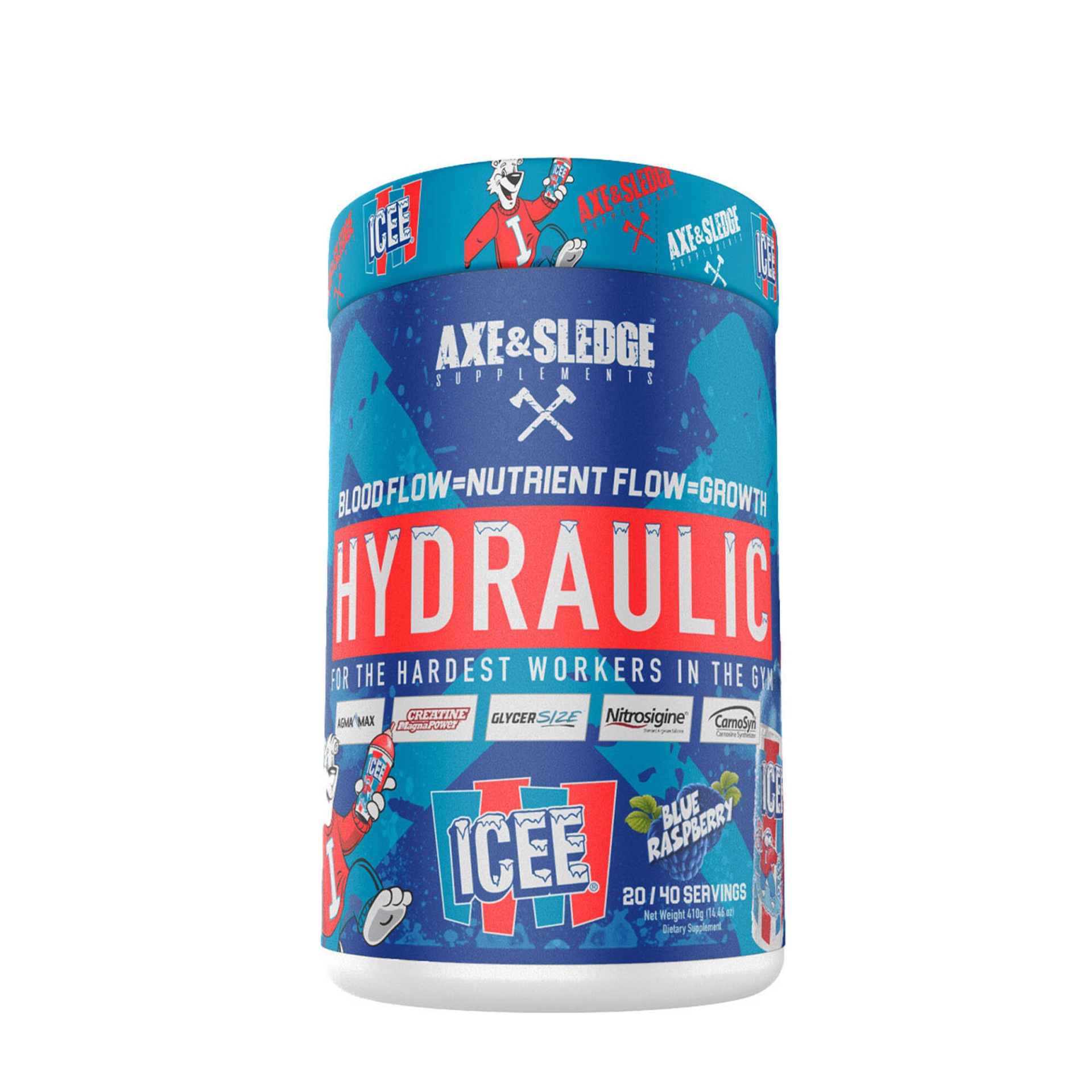 slide 1 of 1, AXE & Sledge Supplements Hydraulic - ICEE Blue Raspberry, 1 ct
