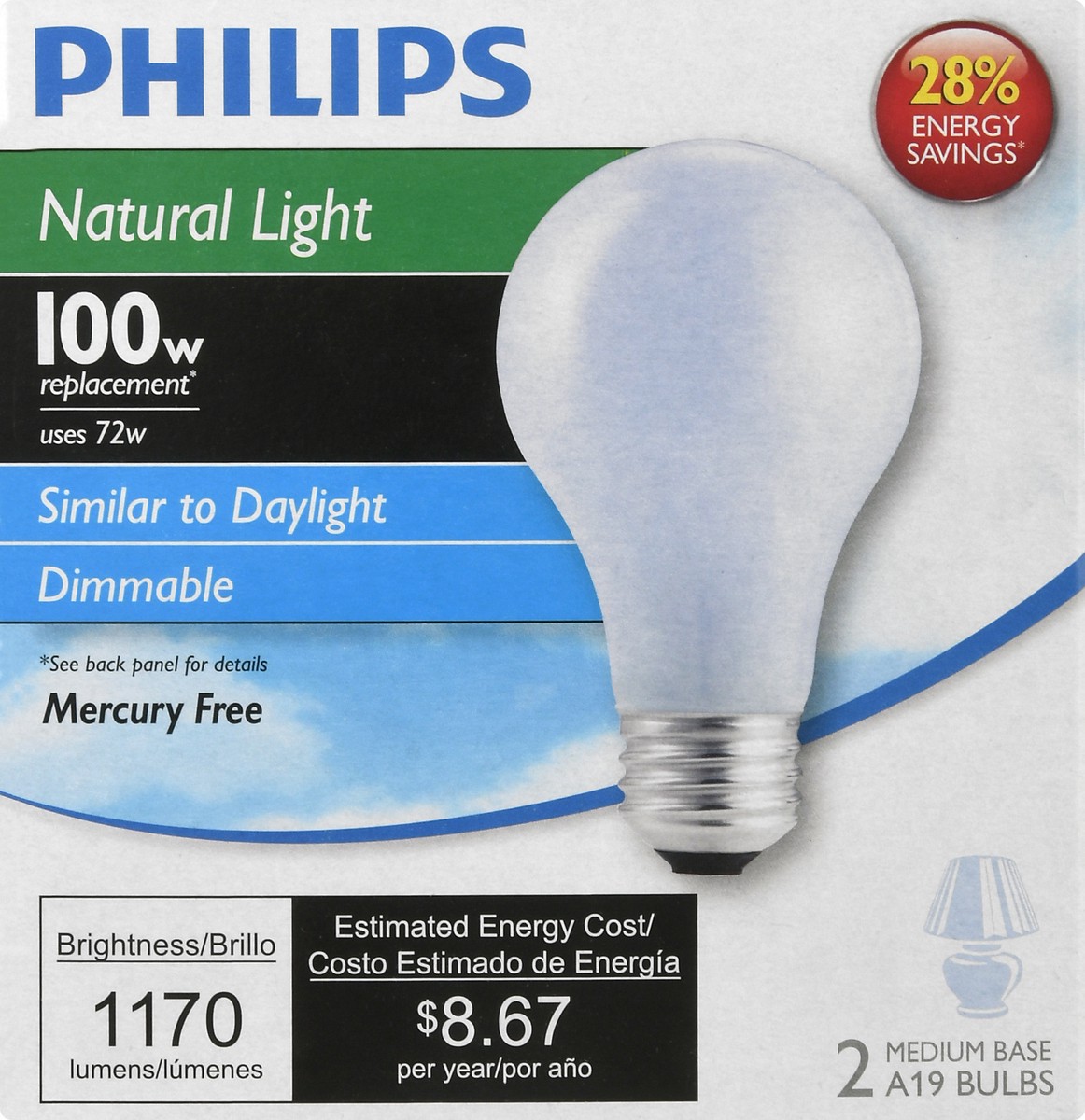 slide 2 of 9, Philips 72 Watts Natural Light Light Bulbs 2 ea, 2 ct