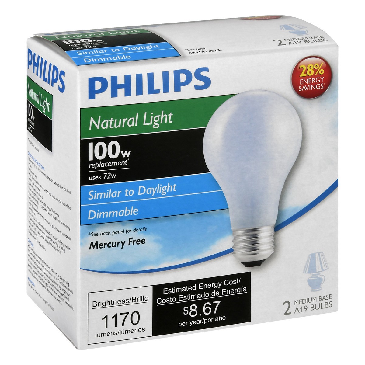 slide 3 of 9, Philips 72 Watts Natural Light Light Bulbs 2 ea, 2 ct