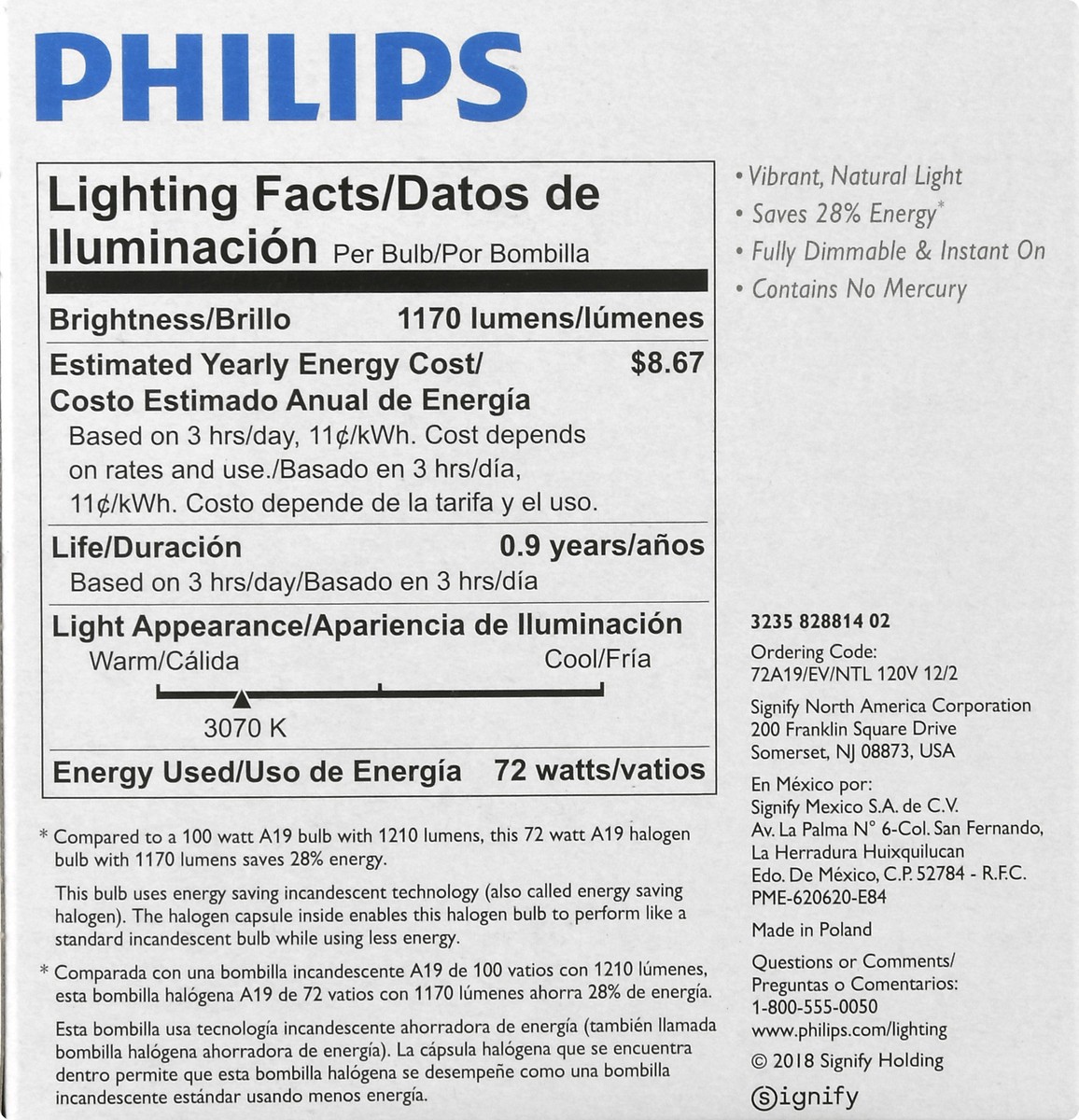 slide 8 of 9, Philips 72 Watts Natural Light Light Bulbs 2 ea, 2 ct