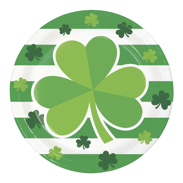 slide 1 of 1, Creative Converting Irish Clovers Dinner Plate, 8 ct