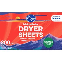 Kroger Fabric Softening Fresh Mountain Scent Dryer Sheets