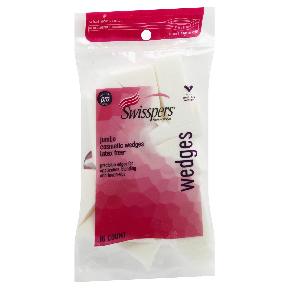 slide 2 of 9, Swisspers Jumbo Cosmetic Wedges, 16 ct