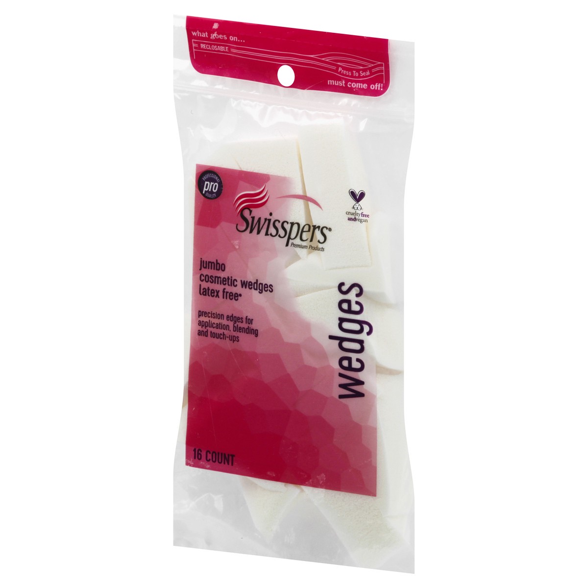 slide 3 of 9, Swisspers Jumbo Cosmetic Wedges, 16 ct