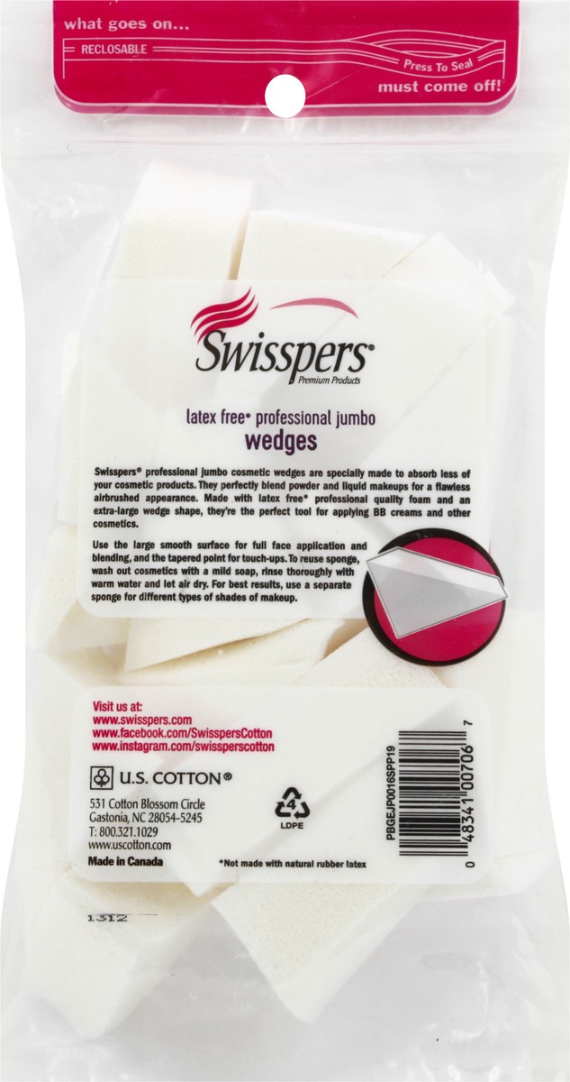 slide 5 of 9, Swisspers Jumbo Cosmetic Wedges, 16 ct