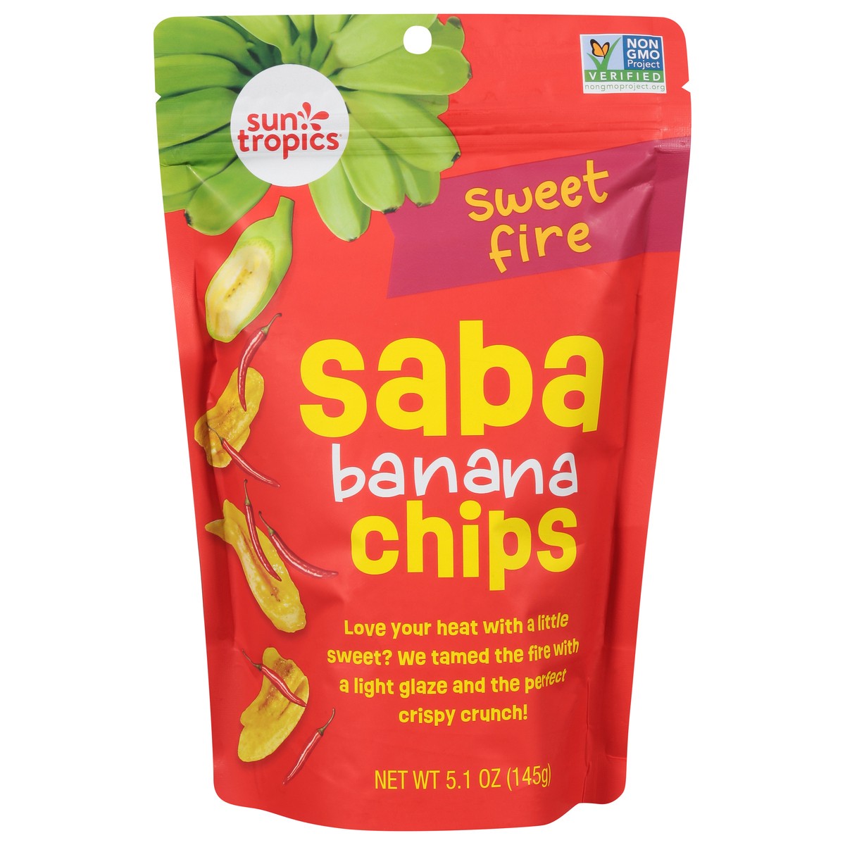 slide 1 of 13, Sun Tropics Saba Banana Chips Sweet Chil, 5.1 oz