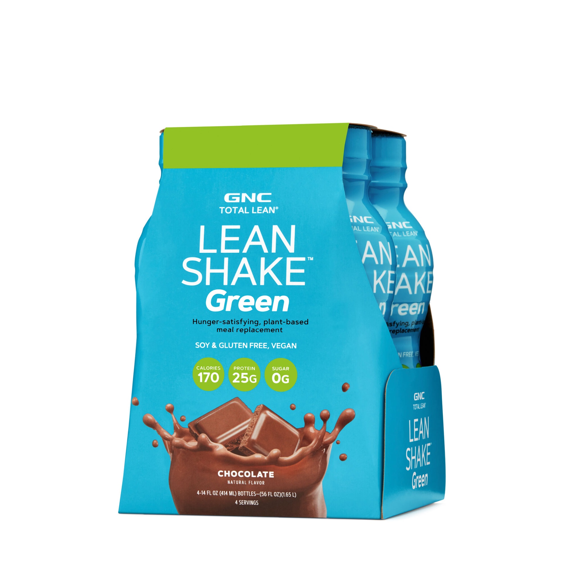 slide 1 of 1, GNC Total Lean Lean Shake Green - Chocolate, 4 ct