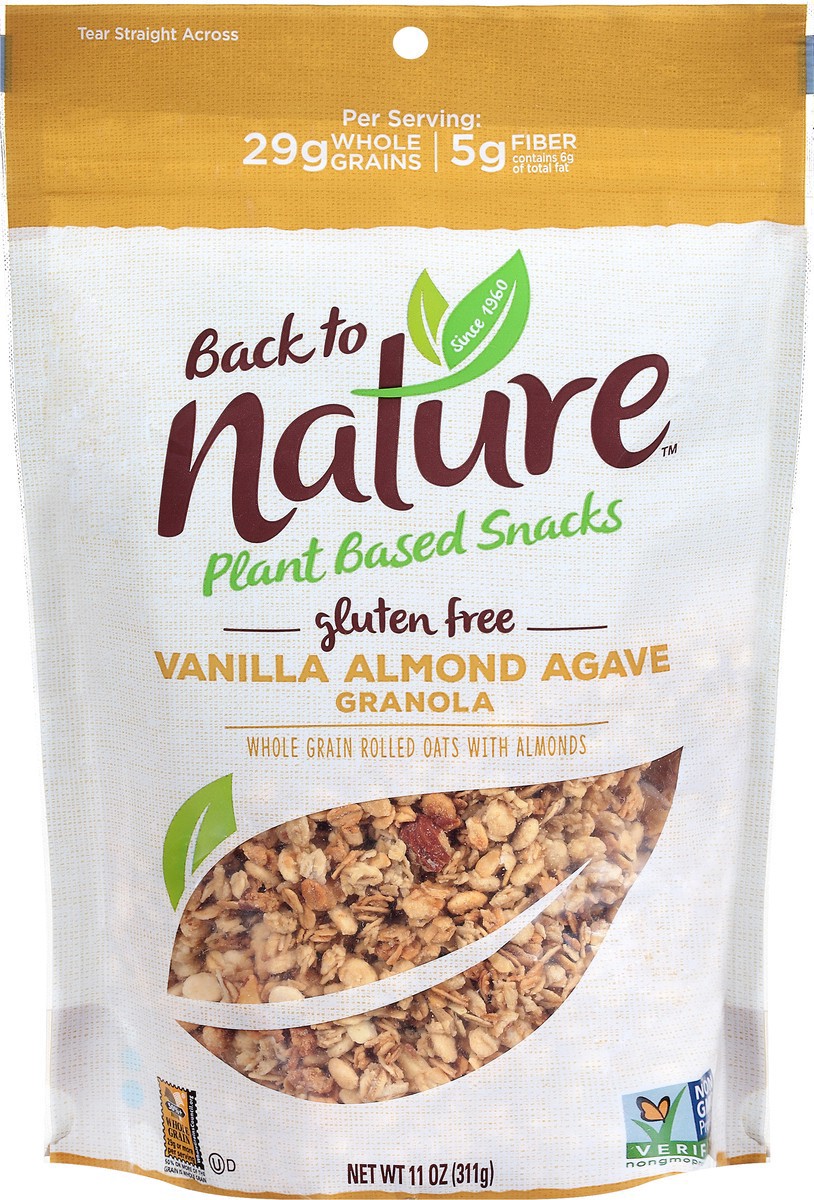 slide 3 of 8, Back to Nature Vanilla Almond Agave Granola, 11 oz