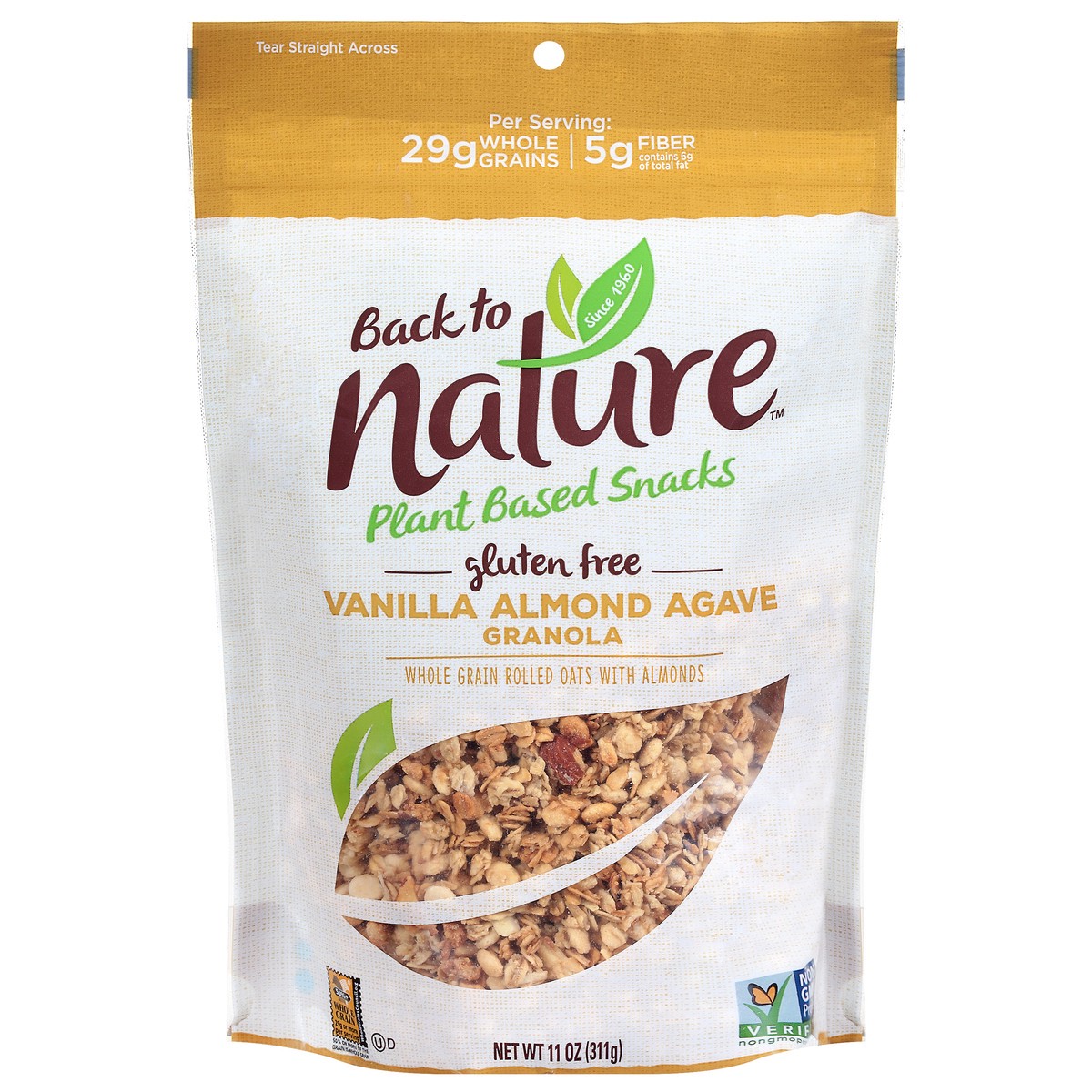 slide 1 of 8, Back to Nature Vanilla Almond Agave Granola, 11 oz