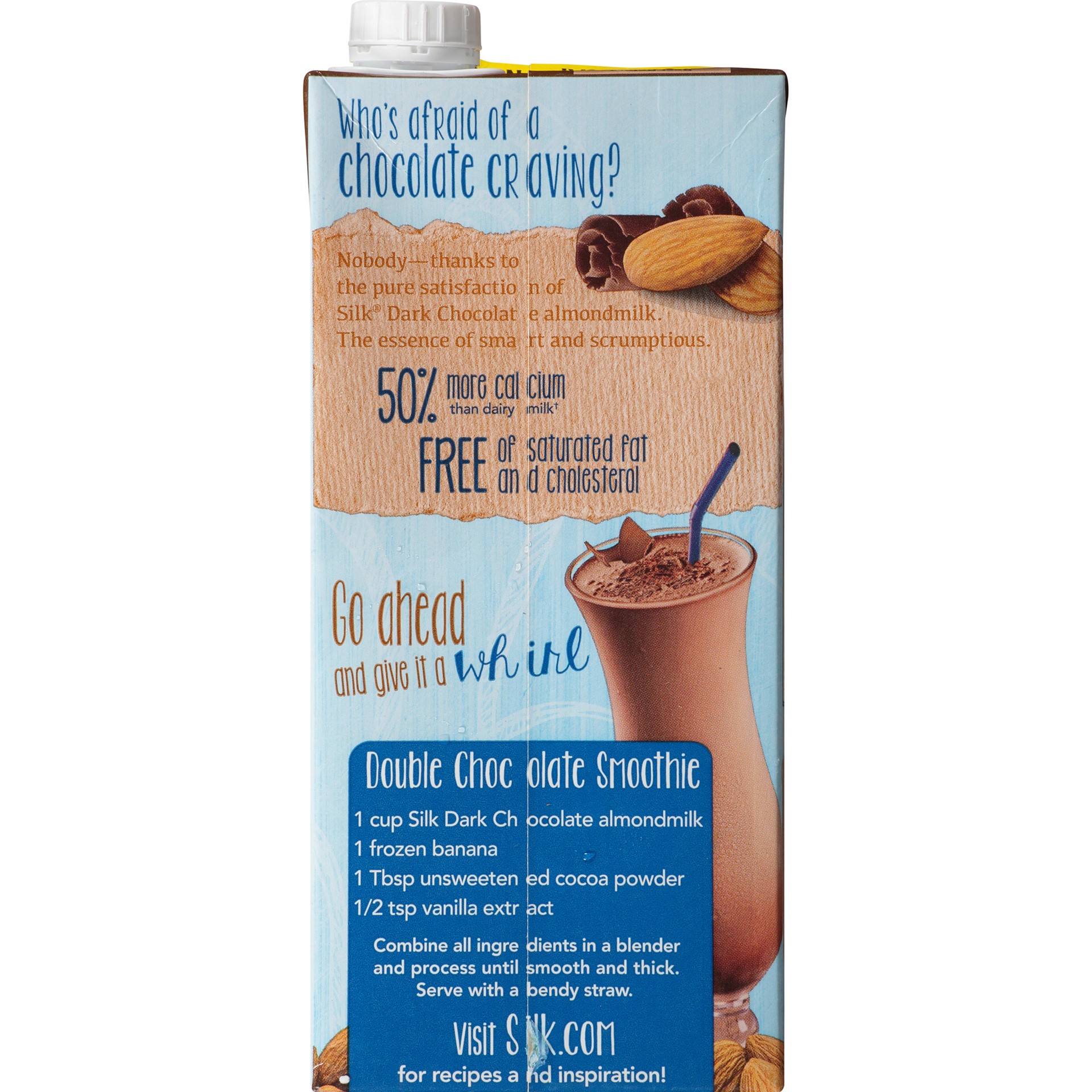 slide 2 of 10, Silk Shelf-Stable Almond Milk, Dark Chocolate, Dairy-Free, Vegan, Non-GMO Project Verified, 1 Quart, 32 fl oz