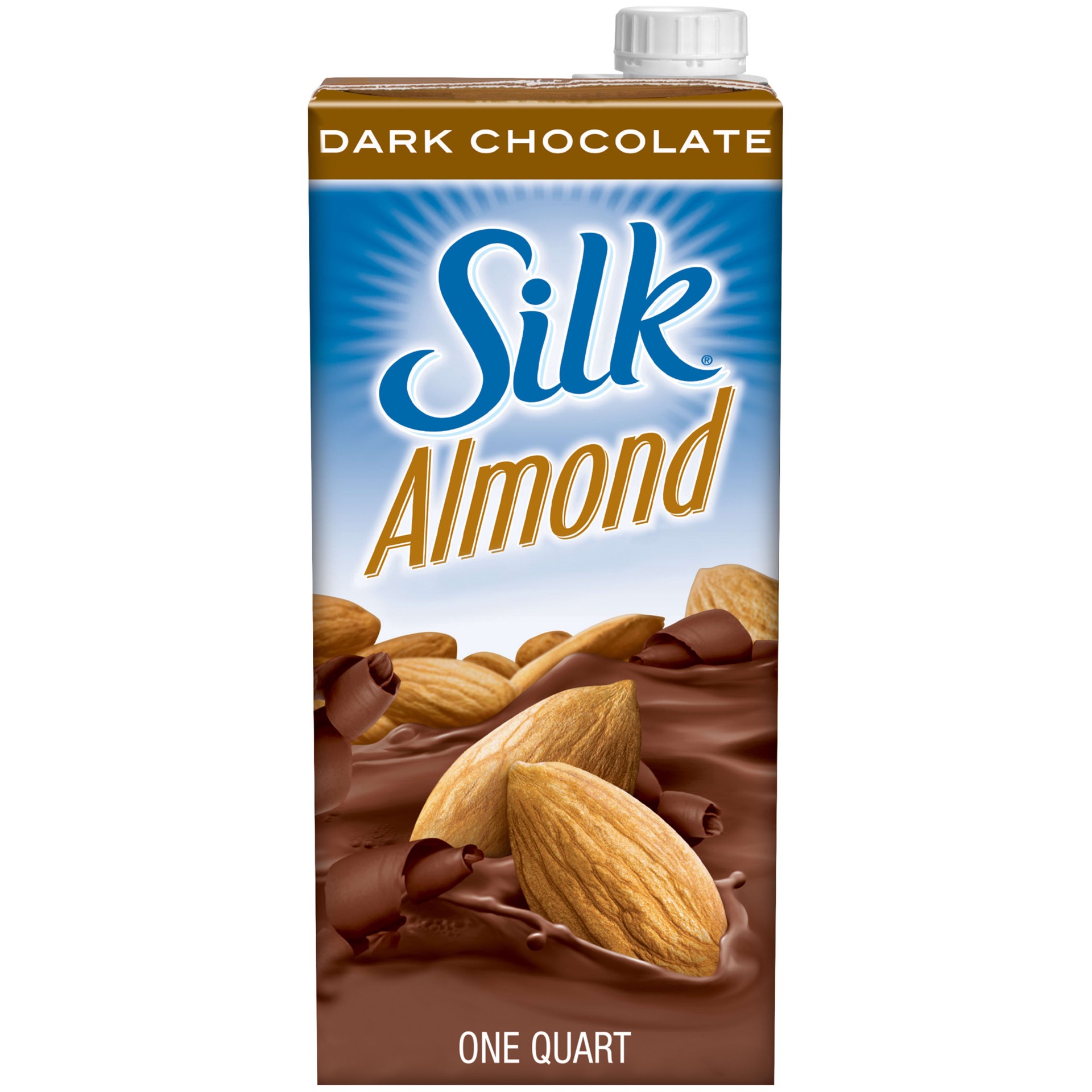slide 7 of 10, Silk Shelf-Stable Almond Milk, Dark Chocolate, Dairy-Free, Vegan, Non-GMO Project Verified, 1 Quart, 32 fl oz