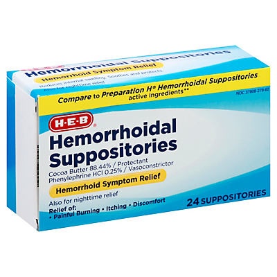 H-E-B Hemorrhoidal Suppositories - Shop Hemorrhoid at H-E-B