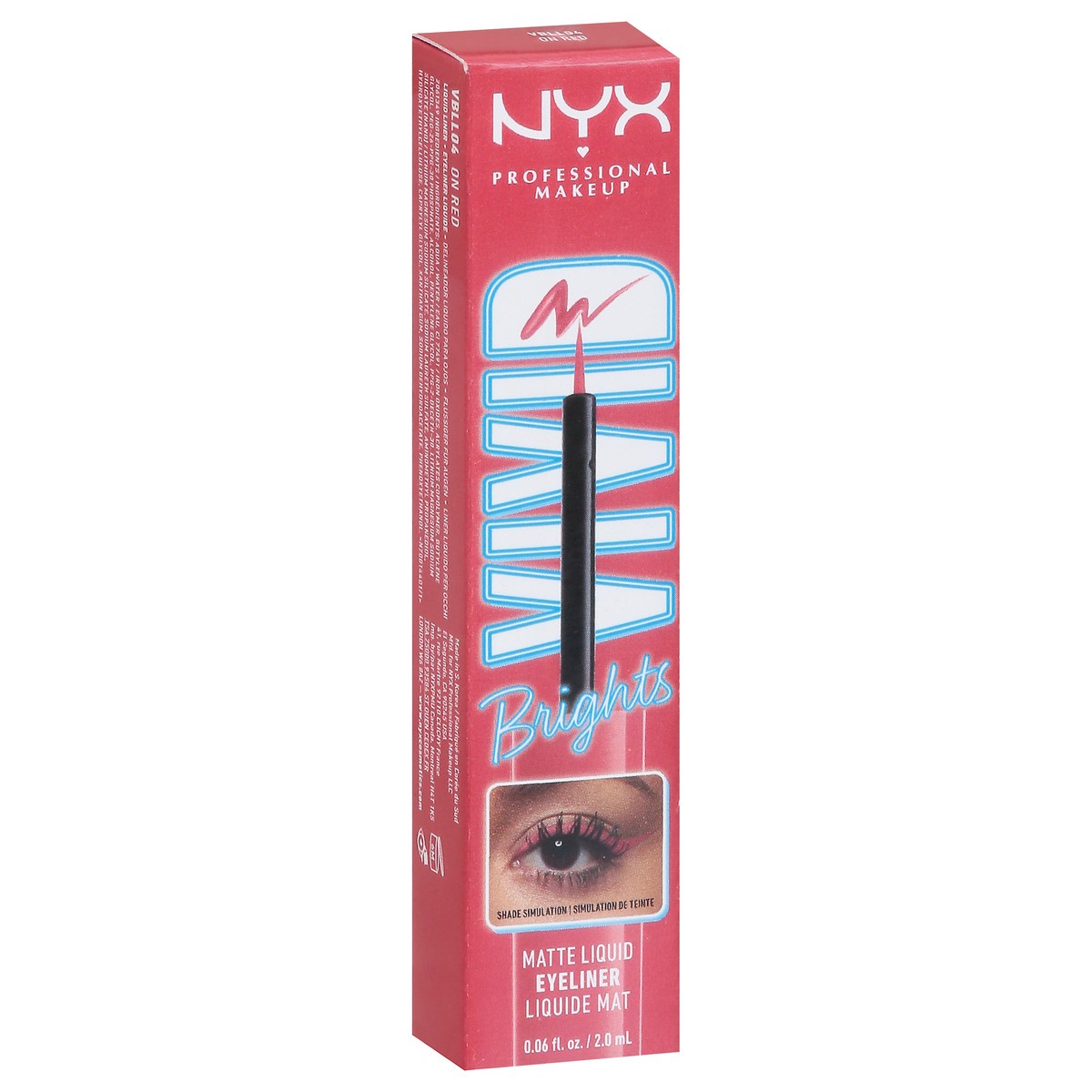slide 3 of 9, NYX Professional Makeup Vivid Brights VBLL04 On Red Matte Liquid Eyeliner 0.06 fl oz, 0.06 fl oz