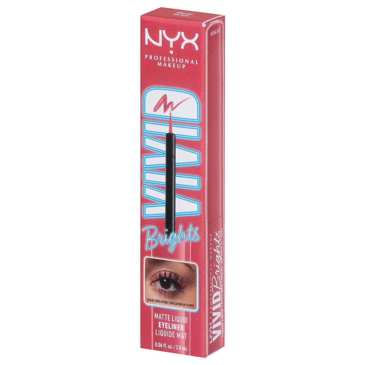 slide 7 of 9, NYX Professional Makeup Vivid Brights VBLL04 On Red Matte Liquid Eyeliner 0.06 fl oz, 0.06 fl oz