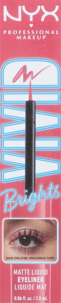 slide 9 of 9, NYX Professional Makeup Vivid Brights VBLL04 On Red Matte Liquid Eyeliner 0.06 fl oz, 0.06 fl oz
