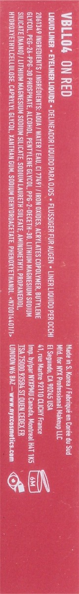 slide 8 of 9, NYX Professional Makeup Vivid Brights VBLL04 On Red Matte Liquid Eyeliner 0.06 fl oz, 0.06 fl oz