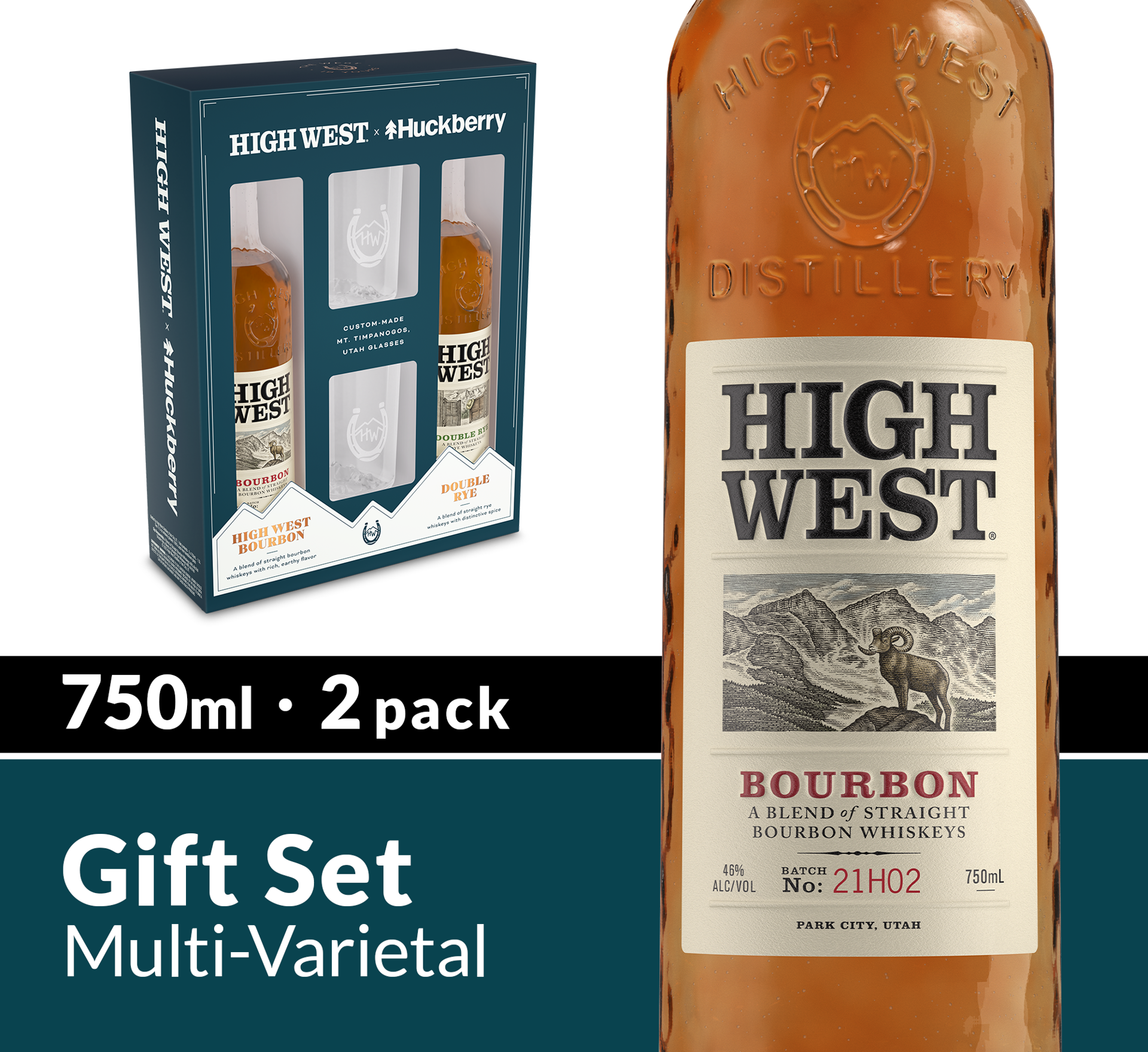 slide 5 of 6, High West Whiskey Gift Set, 2 pk 750 mL Bottles, 92 Proof, 750 ml