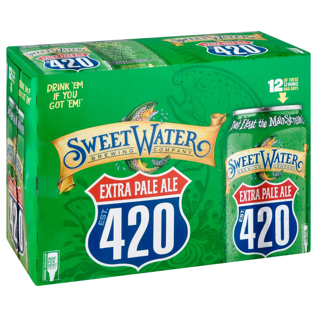 slide 6 of 11, SweetWater Brewing Co Extra Pale Ale 420 Beer 12 ea, 144 oz