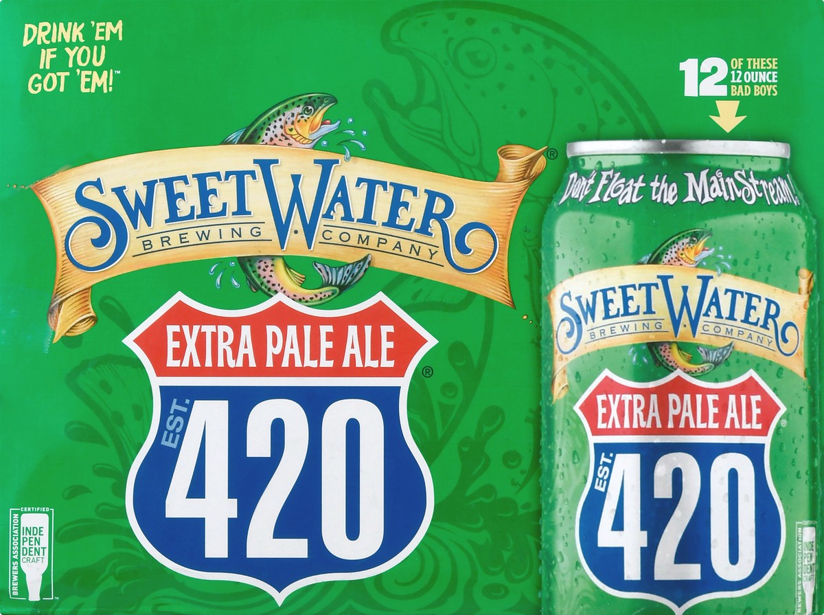 slide 11 of 11, SweetWater Brewing Co Extra Pale Ale 420 Beer 12 ea, 144 oz