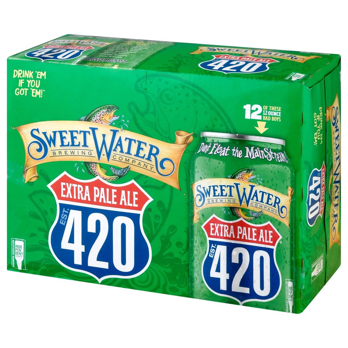 slide 8 of 11, SweetWater Brewing Co Extra Pale Ale 420 Beer 12 ea, 144 oz