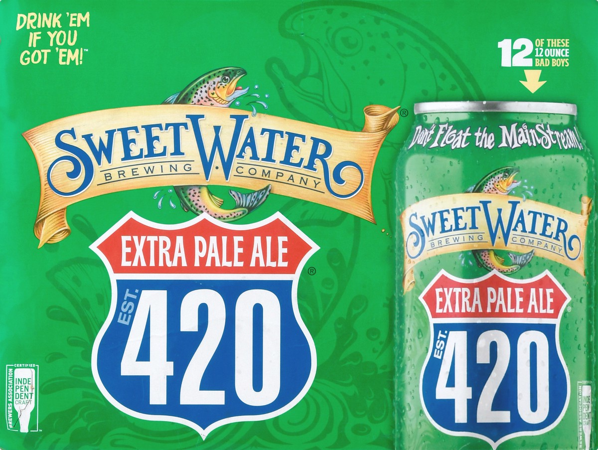 slide 2 of 11, SweetWater Brewing Co Extra Pale Ale 420 Beer 12 ea, 144 oz