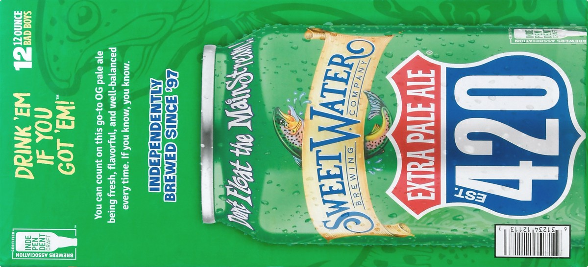 slide 3 of 11, SweetWater Brewing Co Extra Pale Ale 420 Beer 12 ea, 144 oz